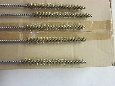 24~16" LONG BRASS WIRE ROUND TUBE CLEANING BRUSHES 3/8" BRUSH 4 BOTTLE GUN PIPE