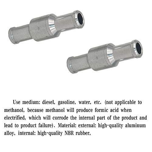 Acxico 2Pcs Brake Servo Booster No Return Inline Check Valve Vacuum Hose 10mm 1 Way Check Valve