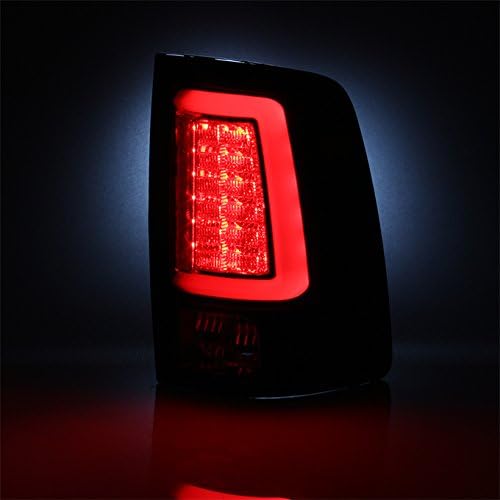 Miniatura 8 de AKKON - Para lubricante de luz LED en forma de C 2013-2018 Dodge Ram Pickup Truck (DSDJD2) luces traseras negras luces traseras izquierda+par derecho