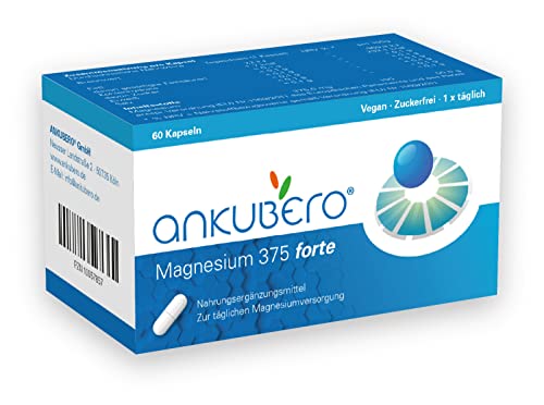 ANKUBERO Magnesium 375 forte, hochdosiertes Magnesium, nur 1 Kapsel pro Tag