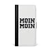 Produktbild licaso iPhone 7 Faltbare Kunstleder Hülle in Schwarz mit Moin Moin Klappbare Leder Handy Hülle mit Magnetverschluss - 2in1 Smartphone Flip Case & Brieftasche Portemonnaie Zubehör