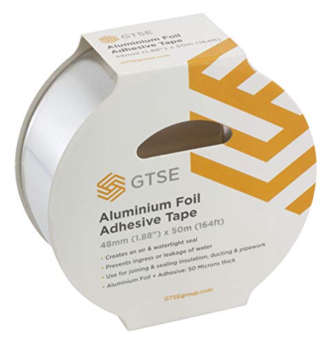 Gtse Aluminum Foil Tape, 1.88 Inches X 55 Yards (164 Ft), Multi-Purpose Silver Adhesive Metal Tape For Repairs, Ducts, Insulation, 1 Roll #TOP2