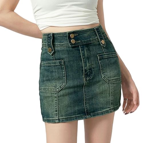 Jupe en jean taille haute pour structurer les hanches sans serrer le ventre