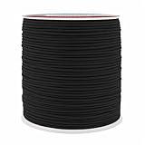 Mandala Crafts 1mm Elastic Cord Stretchy String for Bracelets, Necklaces, Jewelry Making, Beading, Masks; 109 Yards Black