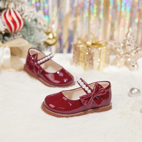 Image of PHIRAMIN Toddler Girl Mary Jane Dress Shoes-Little Girl School Uniform Shoes for Wedding Party