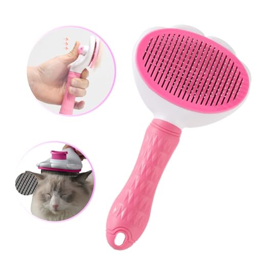 Cepillo Y Peine Para Gatos Y Perros, Quitapelos Y Desenredador Eficaz En Pelo Corto Y Largo, Limpieza Con Un Botón, Peine Suave, Herramienta Accesorio De Aseo Para Mascotas, Cat Brush