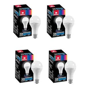 Havells 12W LED B22 Emergency Bulb | Energy Efficient|Cool Day Light| inverter Bulb for home | 4 Hours Battery backUp| Li-ion Battery | Over charging Protection | BIS Approved|Made in India|Pack of 4
