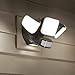 Beams 4100 Lumen 3-Head Outdoor Motion Sensing LED Security Light with Cascading Wall Wash, 1-Pack, Bronze