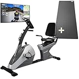 Skandika Liegeergometer Centaurus Sitzergometer Heimtrainer Liegeheimtrainer | mit Matte | 13kg Schwungmasse, 12 Trainingsprogramme, Bluetooth App-Steuerung, Google Street View | 150kg belastbar