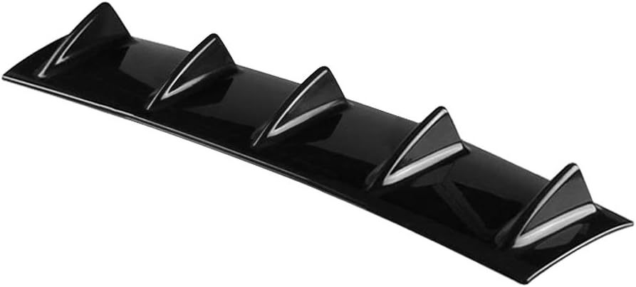 23 inch Universal Car Rear Bumper Lip Diffuser Shark Fin Style Bumper Spoiler,Glossy Black