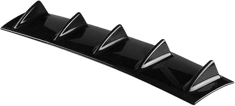 23 inch Universal Car Rear Bumper Lip Diffuser Shark Fin Style Bumper Spoiler,Glossy Black