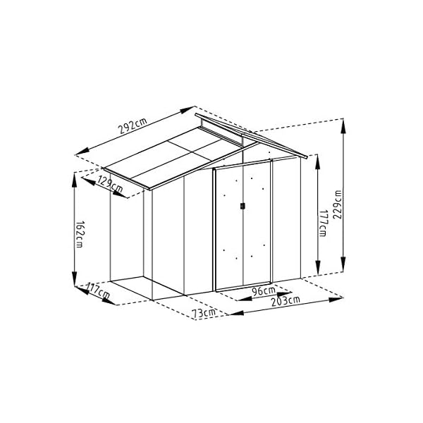 Gardiun KIS12988 Nottingham Metallhütte 3,78 m2, für außen. – Bild 6