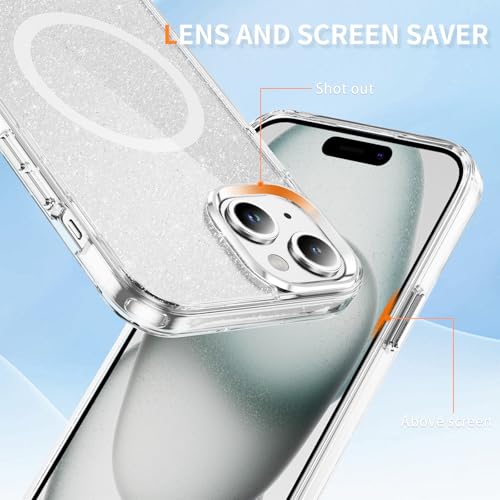 Coque magnétique pour iPhone 14 de 6,1" transparente antichoc