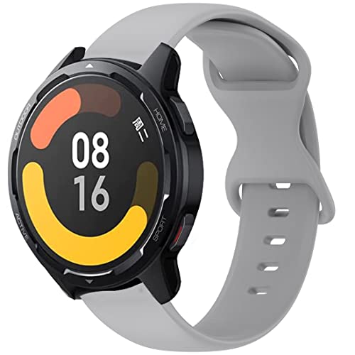 Moorovgi Armband Kompatibel mit xiaomi Watch S1 Active, Silikon Sport Ersatzarmband Armbänder Kompatibel mit Xiaomi Watch S1/xiaomi Watch S1 Active/Xiaomi Mi watch/Xiaomi Watch Color (Grau) Cover