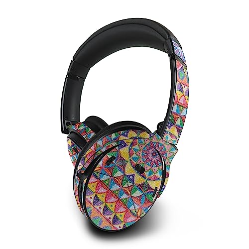 Image of MightySkins Glossy Glitter Skin Compatible with Bose QuietComfort 45 Headphones Rainbow Kaleidoscope | Protective, Durable High-Gloss Glitter Finish | Easy to Apply