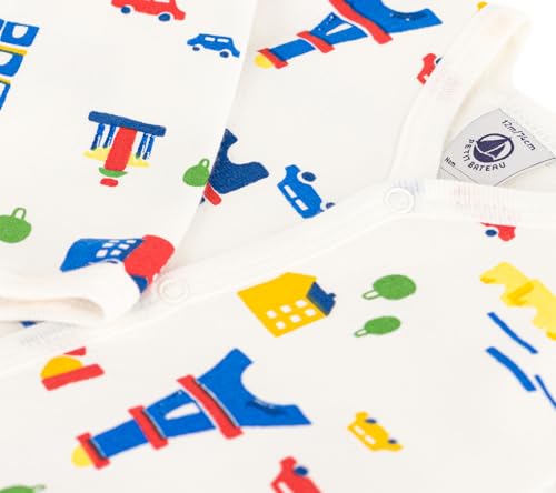 Pyjama Bébé Molleton Gratté Petit Bateau A0dvq01 Vêtement Nuit Mixte