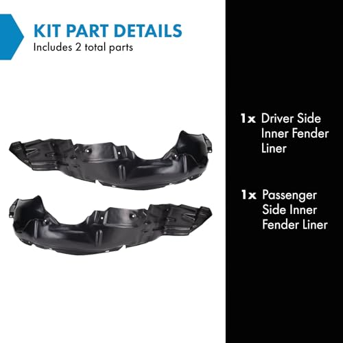 Image of TRQ Inner Fender Liner Set Compatible with 1988-1992 Toyota Corolla TO1248108 TO1249108