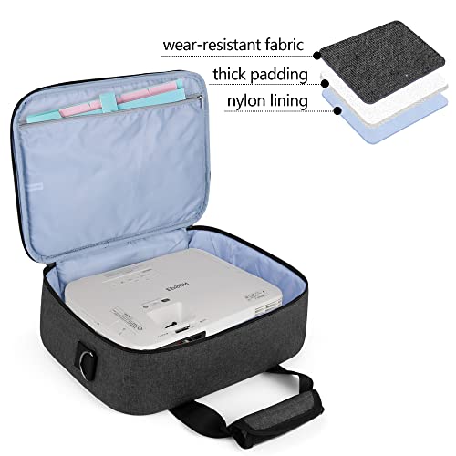 Luxja-Projector-Case-Projector-Bag-with-Accessories-Storage-Pockets-Compatible-with-Most-Major-Projectors-Medium1375-x-105-x-45-Inches-Black