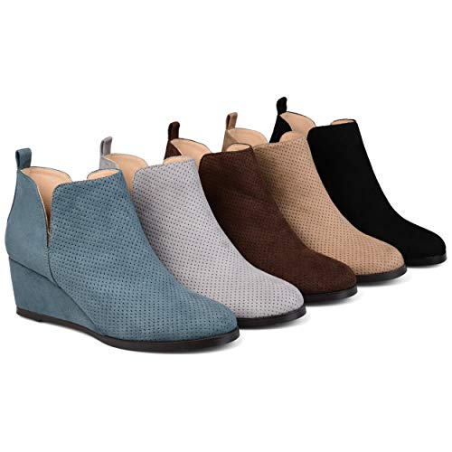 Journee Collection Womens Mylee Pull On Wedge Booties - 8.5 - Black 5