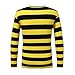 OThread & Co. Men's Long Sleeve Striped T-Shirt Basic Crew Neck Shirts (Small, Yellow&Black)