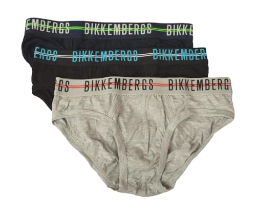 Slips Coton Stretch Homme Bikkembergs Lot 3 Sous-Vêtements Elastiques Confortable