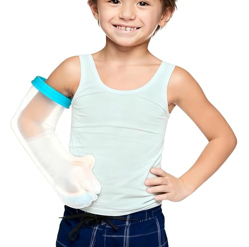VALLEYWIND Kids Arm Cast Covers Protector for Shower Bath, Watereproof and Watertight Cast Bandage Bag for Broken Surgery Wound Burns and Arms Hands, Reusable Keeps Bandage Dry （LARGE SIZE)