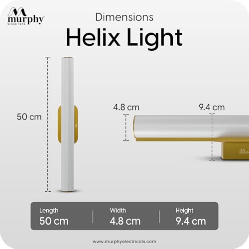 Image of Murphy Helix 18W LED Picture Light, 3C Color Changing (CW /WW /NW), Antique Gold Finish, Modern Wall Mounted Mirror Light for Bathroom, Dressing & Artwork Lighting (Pack of 2)