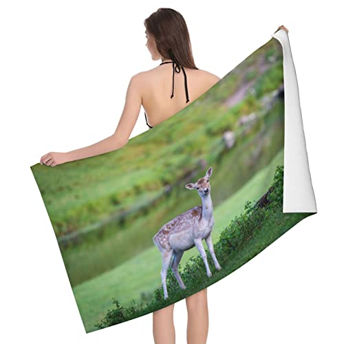 Lynsay Nature Landscape Deer Printed Bath Towel, Super Soft, Lightweight, High Water Absorption And Quick Drying Super Fiber Bath Towel #TOP8