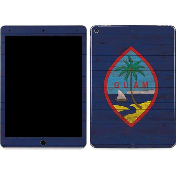 Skinit Decal Tablet Skin Compatible with iPad Air 2 - Officially Licensed Guam Flag Dark Wood Design