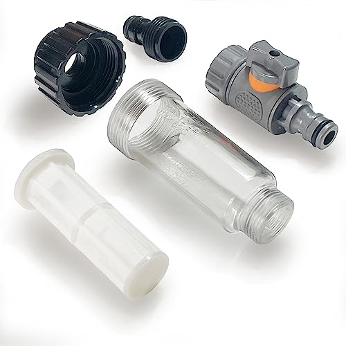 MI:KA:FI Wasserfilter inkl. Ersatzsieb | als Befüllfilter für Wohnmobil, Wohnwagen, Caravan, Boot | mit Schnelladapter und Regulierventil