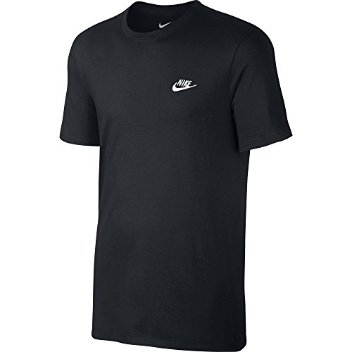 NIKE Sportswear Men's Club Embroidered Futura Tee, Black/White, X-Small