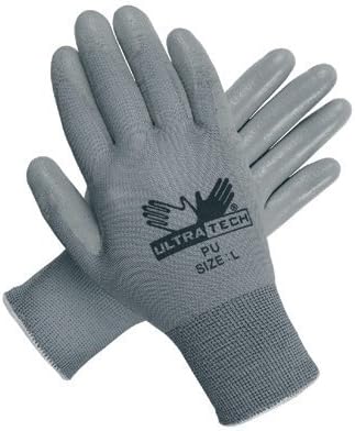 Memphis Glove 127-9696L Ultra Tech Gray Pu Palmnylon 13 Gauge