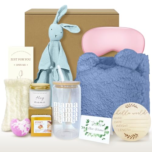 11 piezas de regalos para nueva mamá y regalos de baby shower para niñas, cesta de regalo para nueva mamá después del nacimiento, regalos de embarazo para madres primerizas, futuras mamás, paquete de