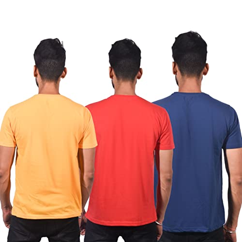 Image of Men Slim Fit Cotton T-Shirts Half Sleeve with Three Different Colors Combo Pack of 3