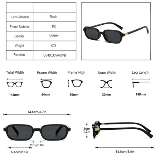 Lunettes de soleil rectangulaires nuances punk au design géométrique - 6