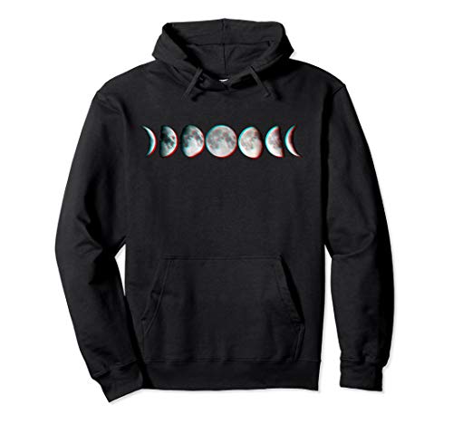 Moon Phase Glitch Celestial Space Grunge Goth Witchy Witch Pullover Hoodie