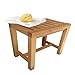 Badehocker Aus Holz Für Die Dusche Original Holzfarbe Badestühle Wasserdichter, Rutschfester, Gebogener Design-Badezimmersitz Für Senioren, Spa-Badehocker, Wechselschuhe, Bank