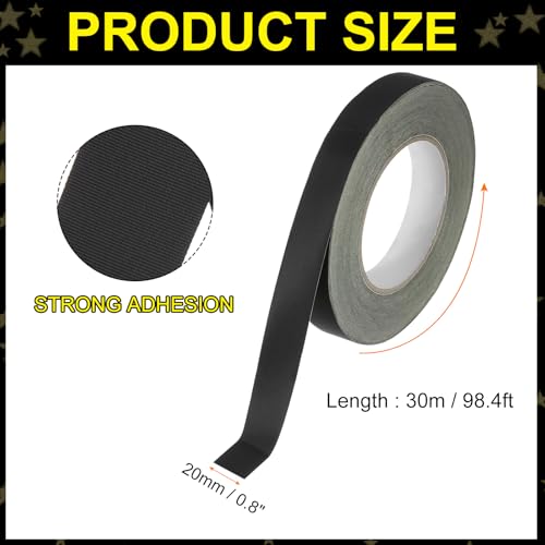 Image of MECCANIXITY Insulating Acetate Cloth Adhesive Tape, 0.8in x 98ft Black Electrical Heat Resistant Fabric Tape with Paper for Laptop Electric Automotive Guitar Repair Wire Harness