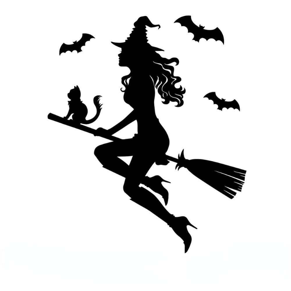 Creative Stickers Witch for Car Products Stylish Personality PVC Waterproof Decals(Black,20CM)