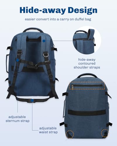 Image of Hynes Eagle Travel Backpack 40L Flight Approved Carry on Backpack Men Large Cabin Weekender Laptop Backpack Women 15.6 inches