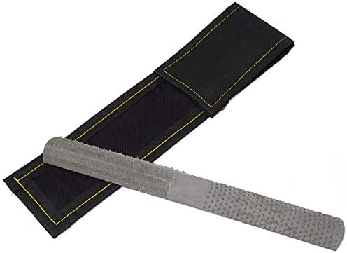 Honbay 1PCS Half Round Wood Rasp Wood File Carbon Hand File Flat Needle File in A Black Storage Bag for Sharping or Polishing Wood Plastic and Metal (7.87", 4 Way)