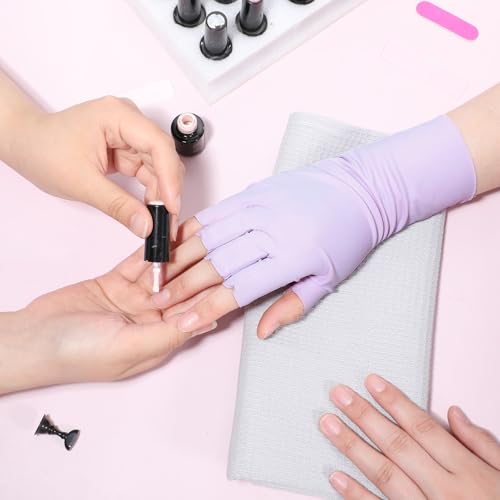 3 Paare UV-Schutzhandschuhe UV Shield Handschuhe Nägel für Gel-Nagellampen, Maniküre Handschuhe Professionelle Anti UV Schutz Fingerlose Handschuh für Nagellack Schutz der Hände vor UV-Licht（3 Farben）