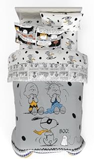 Peanuts Halloween-Bettwäsche-Set für Doppelbett, superweich und gemütlich, 4-teilig, wendbar, mit Snoopy & Charlie Brown, (offizielles Peanuts-Produkt) von Franco
