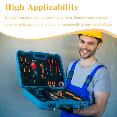 4 Stück Schaumstoff Zuschnitt,40 x 30 x 2.5cm Schaumstoffplatte Schwarz,Würfelschaumstoff,Schaumstoffinlay Werkzeugkoffer Kamerakoffer Schaumstoff,Koffereinlage,Tabletop Miniaturen,Werkzeug