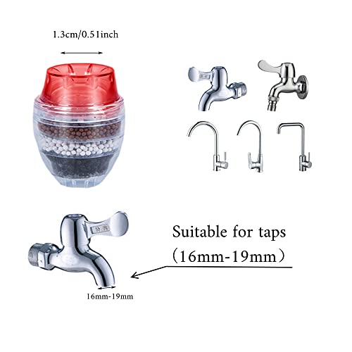 6 Pcs Faucet Mount Filters, Heavy Metal Hard Water Activated Carbon Purifier Kitchen Filtration Tap Clean Purifier Filter Activated Carbon Faucets Fits Faucets For Kitchen Bathroom #TOP5