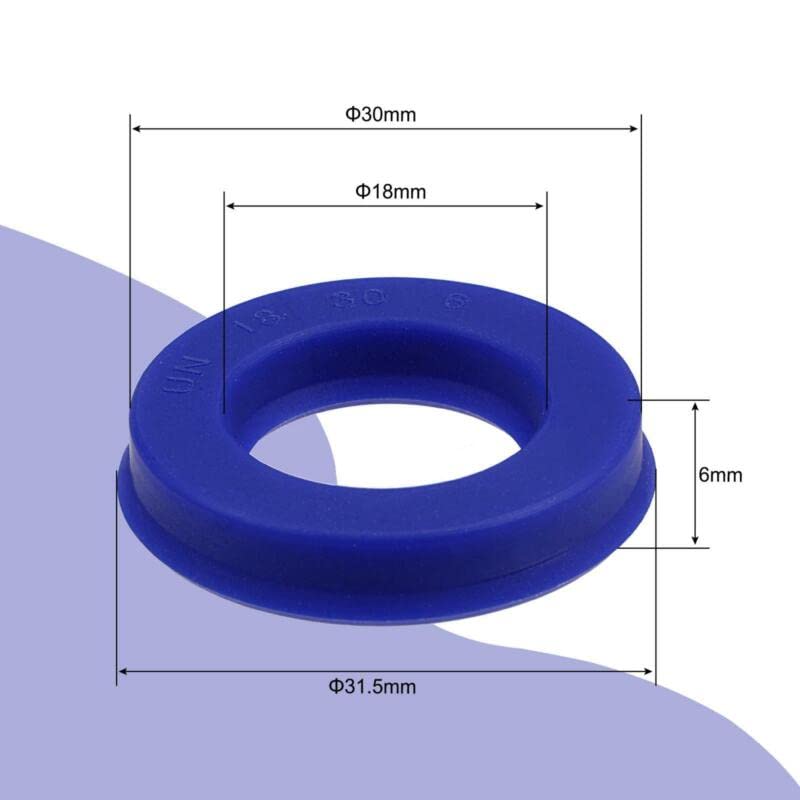 Tool parts UN Radial Shaft Seal 18mm ID x 30mm OD x 6mm Width PU Oil Seal - Blue