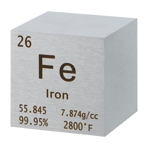 Image of uxcell Iron Cube, 1.5 Inch High Density Metal Element Cube Metal Density for Chemical Elements Collection Science Education Experiment Application, Silver