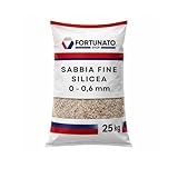 FORTUNATO Sabbia Silicea Fine Grani Tondeggianti Aggregato Naturale Granulometria 0,0-0,6 mm Finitura Superfici Sacco kg 25