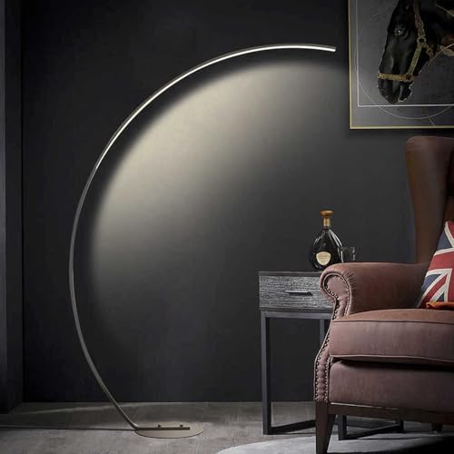 Lampada da terra a LED dimmerabile, lampada da terra ad arco, lampada da terra ad arco per lettura con telecomando, lampada alta moderna, lampada per illuminazione ambientale per soggiorno, ufficio, c