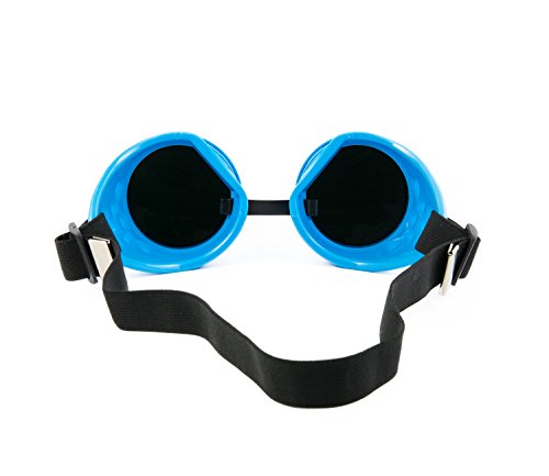 4sold Round Rave Novelty Cosplay Steampunk Goggles UK Ultra Premium Quality Steampunk Goggles Cyber Glasses Glasses Victorian Punk Style Welding Cosplay in a Gothic Style Goth Rustic Rivet Vintage - Image 2